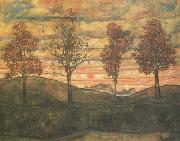 Egon Schiele Four Trees (mk12) oil painting picture wholesale